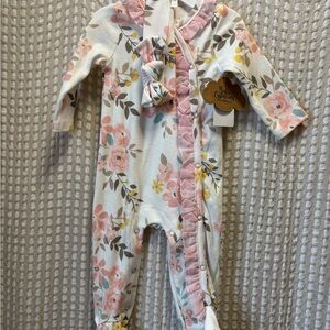 Baby Essentials Floral One Piece with Pink and Yellow
